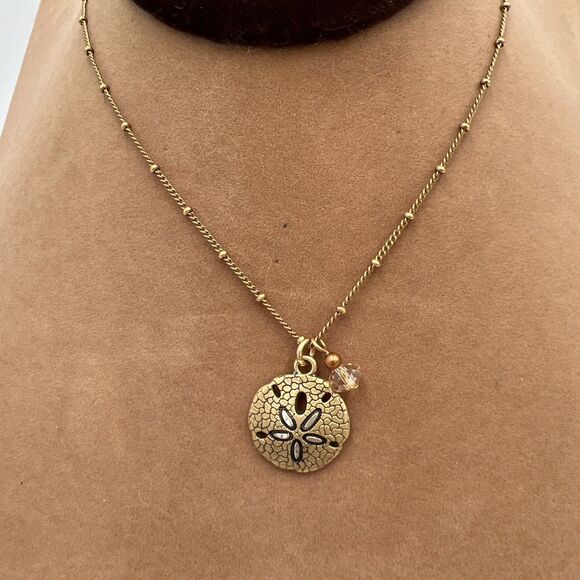 Brighton Jewelry - Rare Gold Brighton Sand Dollar Charm Gold And Silver Petite Pendant Necklace 18"